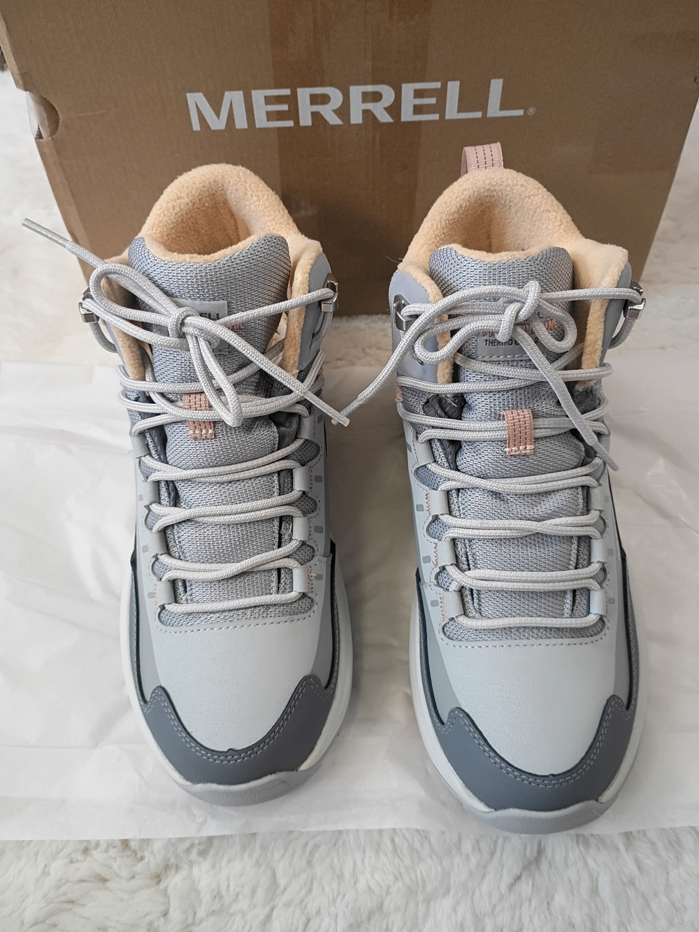Merrell Women's Gray and Blush Trail Sneakers Size 8 - Picture 2 of 7